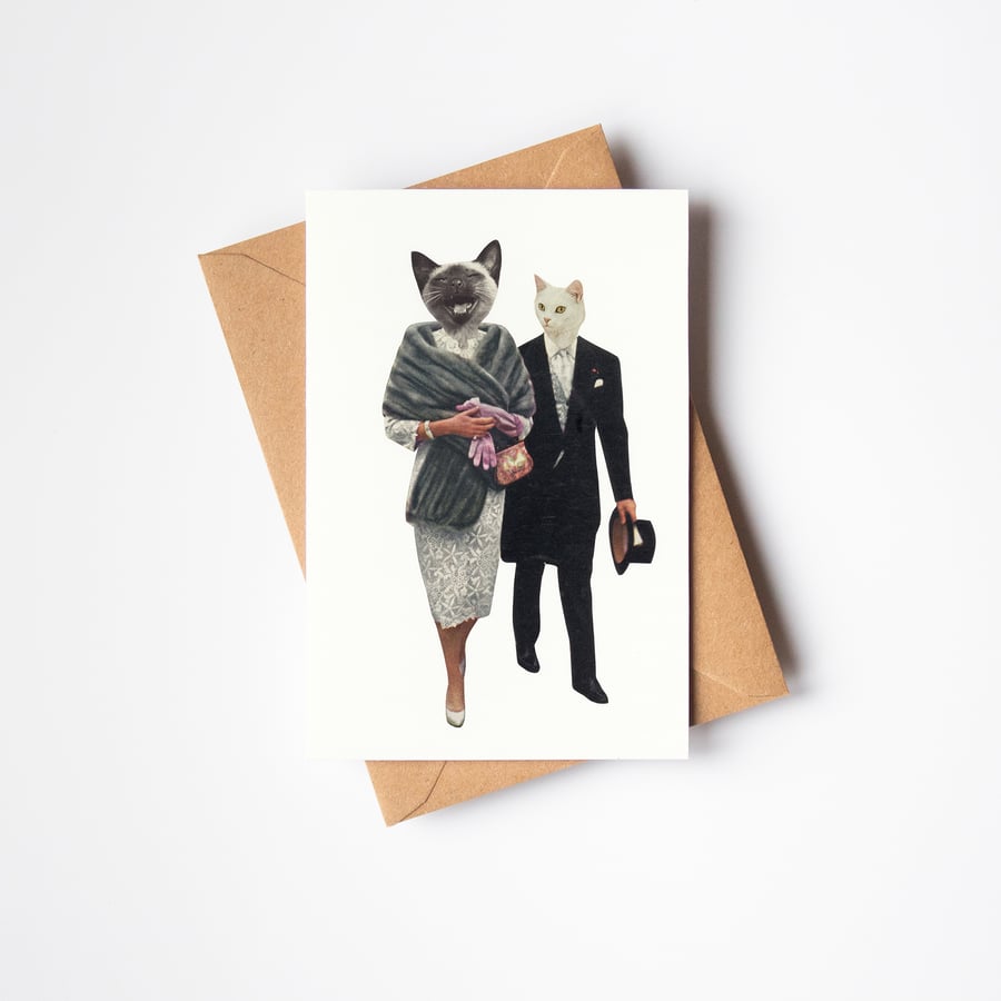 Cat Card for Valentines Day or Anniversary - Cat Lovers