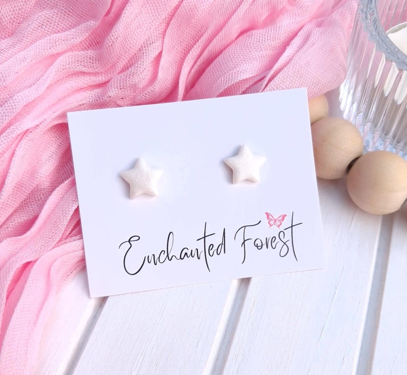 Pearlescent Star Stud Earrings, Celestial Jewellery, Accessories & Gifts