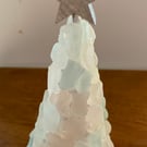 Seaglass decorated Christmas cone