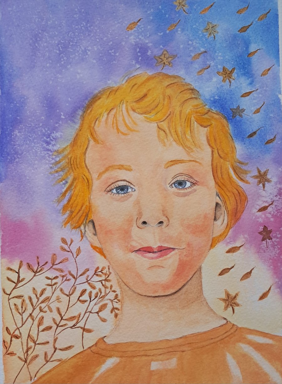 The cheeky boy . Watercolor Original Art