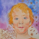 The cheeky boy . Watercolor Original Art