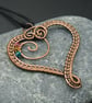 Customisable Copper Wire Weave Heart Birthstone Pendant - 7th Anniversary gift - Image 2