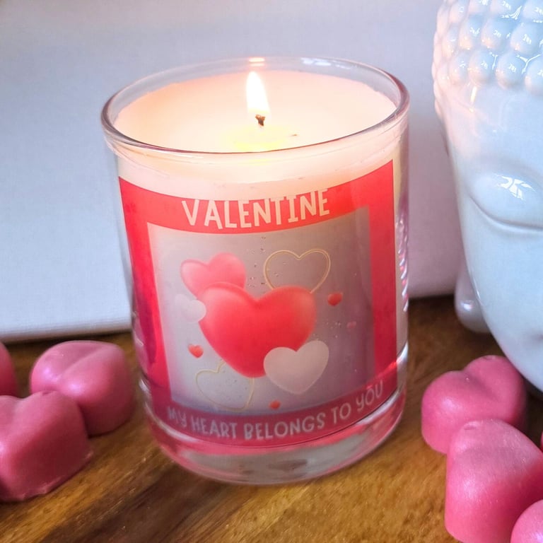 Scented Candle in Glass Valentine My Heart Belongs To You 20cl Wax Blend Gift
