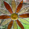 Stained Glass Daisy Suncatcher Handmade Hanging Decoration - Amber