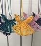 Angel beaded micro macrame tree decoration, gift tag, teacher gift, xmas card  - Image 6