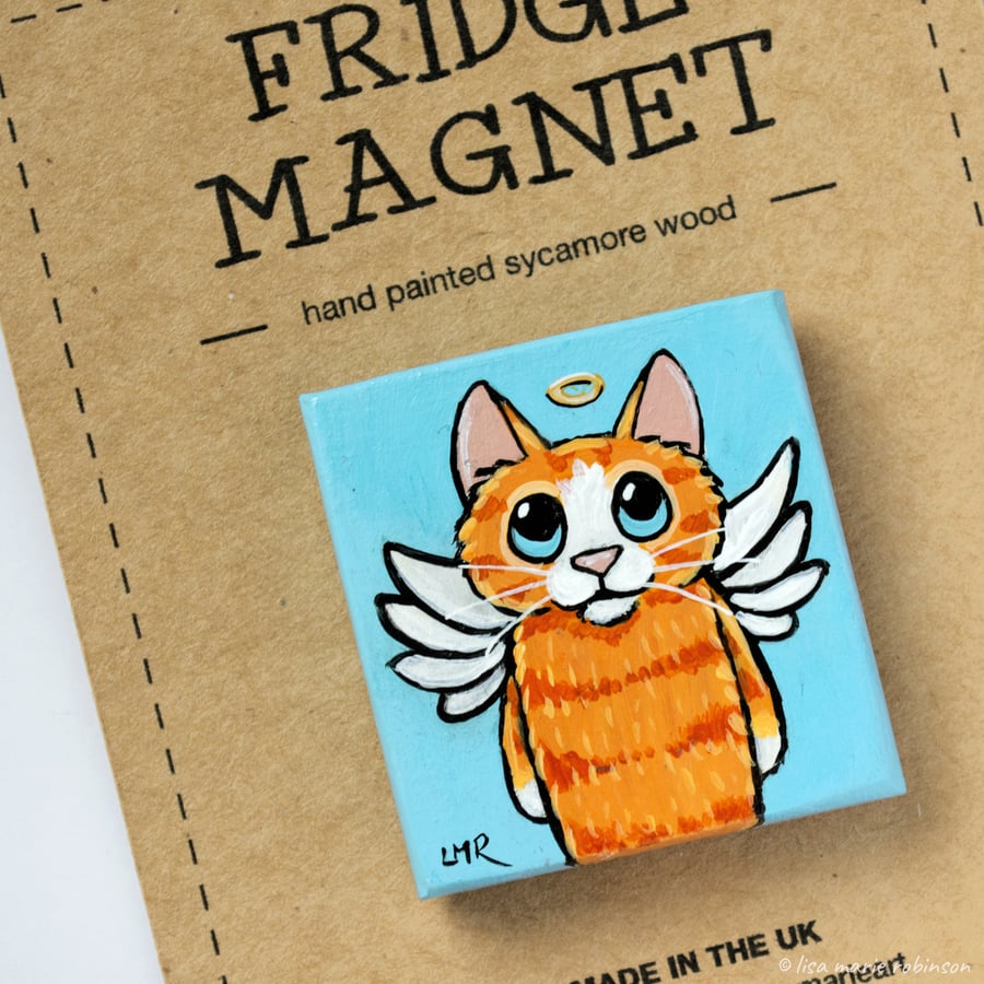 Ginger Tabby Cat Angel Fridge Magnet