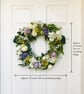 Handmade English Country Door Wreath - Ivory & Lilac Rose Wreath - Image 9