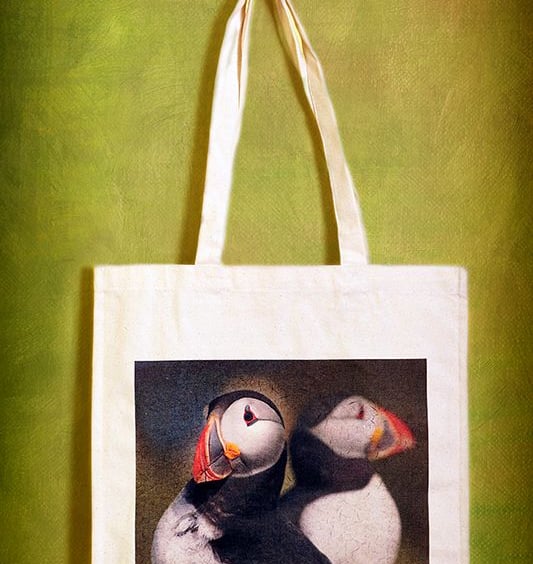PUFFIN DOUBLES - TOTE BAGS INSPIRED BY NATURE FROM LISA COCKRELL PHOTOGRAPHY