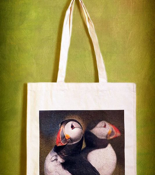 PUFFIN DOUBLES - TOTE BAGS INSPIRED BY NATURE FROM LISA COCKRELL PHOTOGRAPHY