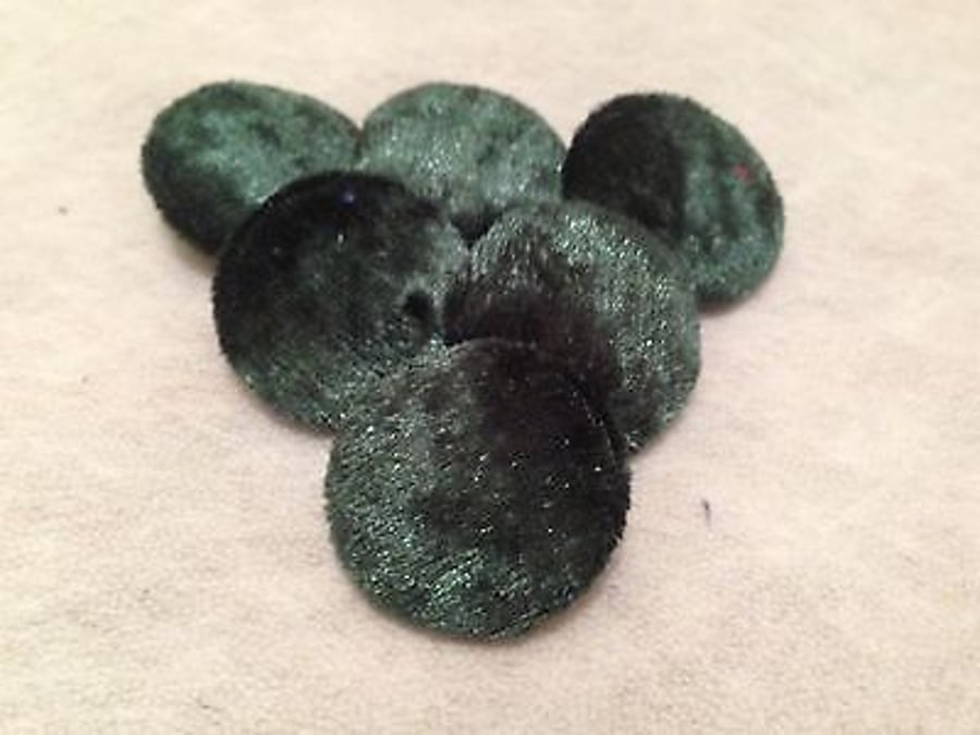 Large Green Crushed, Velvet, Fabric Covered Buttons Choice of Button & Pack Size