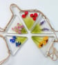 Flower bunting, fused glass garland, patio decor, birthday gift, glass art.
