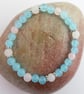 Aquamarine Jade, Frosted White Jade And Rose Quartz Bracelet - Handmade In Devon - Image 9