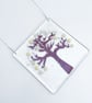 Fused Glass White Blossom Tree Hanging - Handmade Glass Suncatcher - Image 4