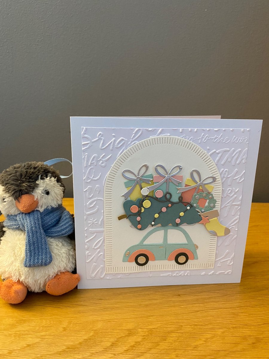 Handmade Christmas Card – Travelling Home for Christmas