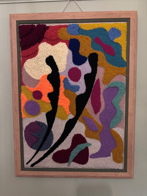 Large punch needle wall art, abstract wall decor,handmade wall art