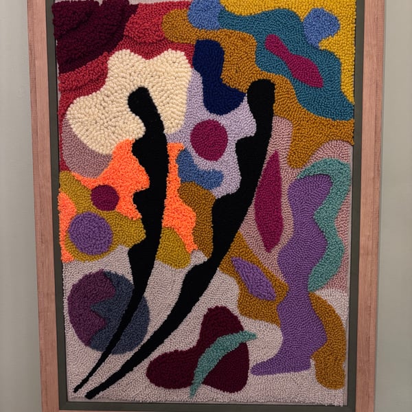 Large punch needle wall art, abstract wall decor,handmade wall art
