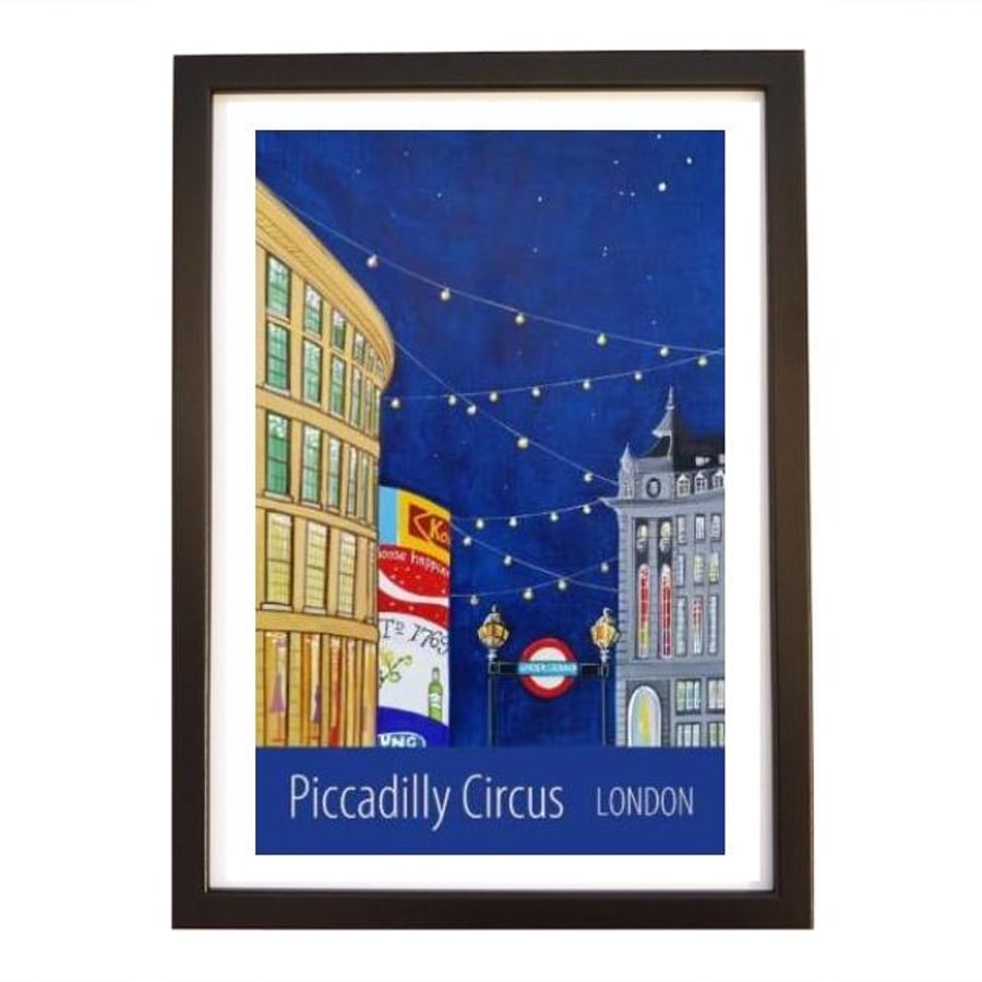 Piccadilly Circus London travel poster print by Susie West