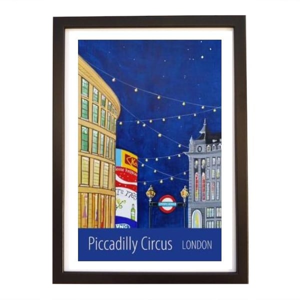 Piccadilly Circus London travel poster print by Susie West