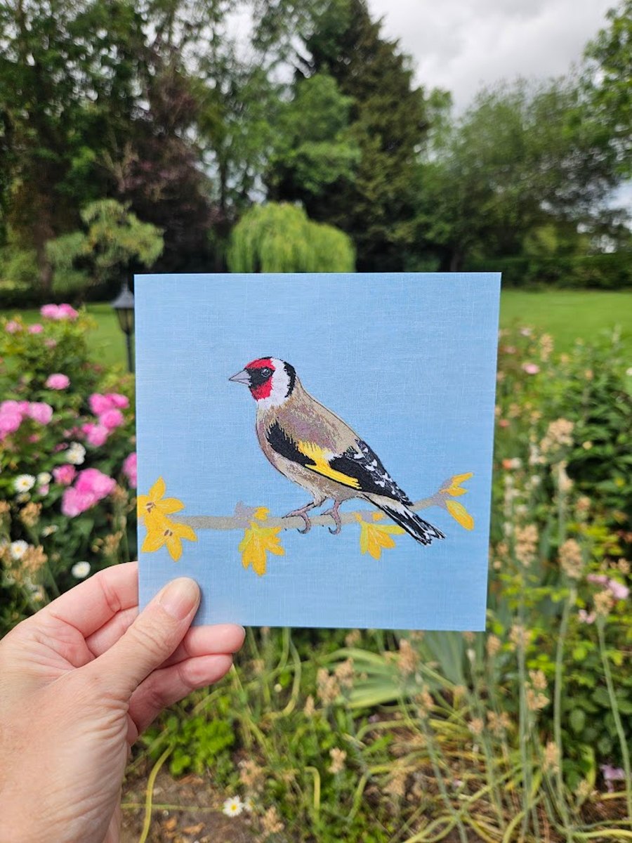 Goldfinch card, blank cards, bird card, garden bird
