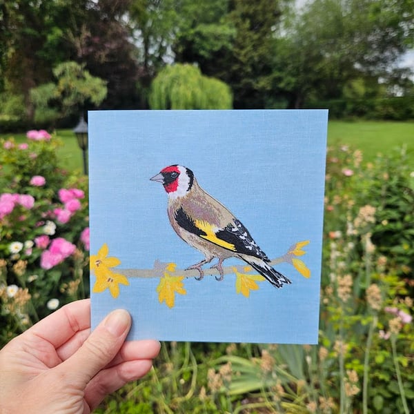 Goldfinch card, blank cards, bird card, garden bird