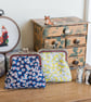 Coin purse made with Liberty Lawn in the print: 'Ffion', in blue or yellow - Image 1