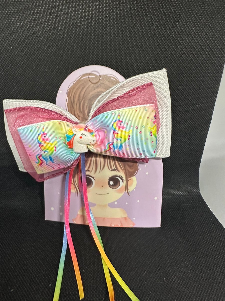 Unicorn Hair Bows –  Alligator Clip Design