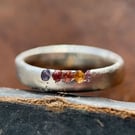 Sterling Silver Sand Cast Sapphire Ring Band