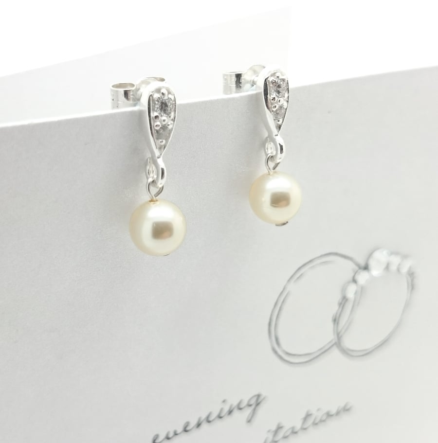 Sterling Silver Pearl Earrings