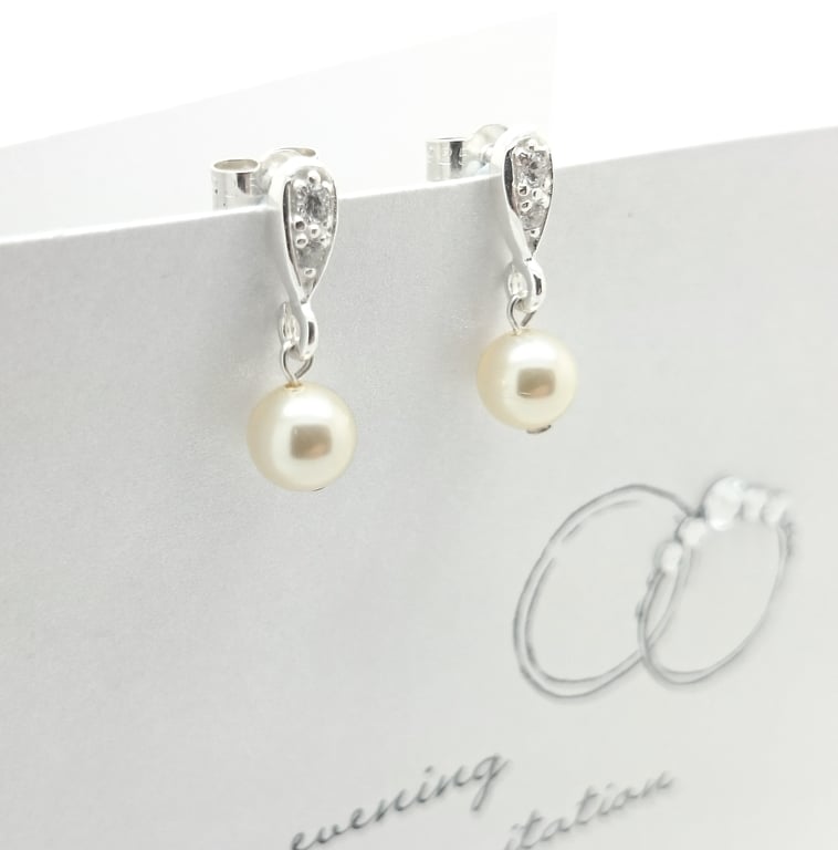 Sterling Silver Pearl Earrings