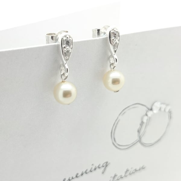 Sterling Silver Pearl Earrings