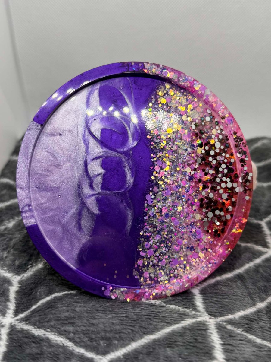 Amethyst Stardust Resin Coaster