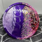 Amethyst Stardust Resin Coaster set