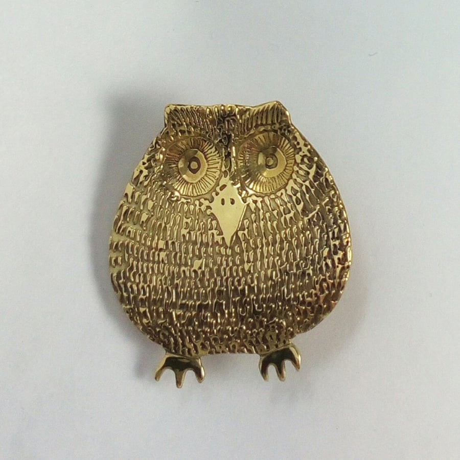 Owl bird brooch