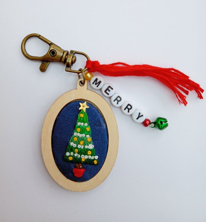 Christmas Tree Keyring or Bag Charm