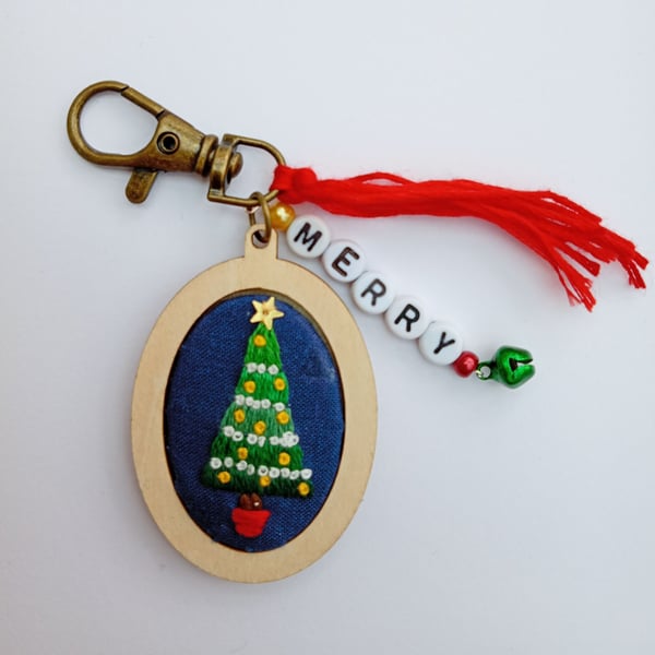 Christmas Tree Keyring or Bag Charm