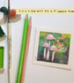 Rosy bonnet mushroom miniature, tiny original art - Image 8