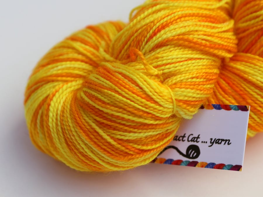 Slight Second: St Clements - Silver Sparkly Superwash merino nylon 4 ply yarn 