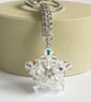 Handbag Charm, Clear Crystal Star, with a Chainmaille Chain and Keyring - Image 1