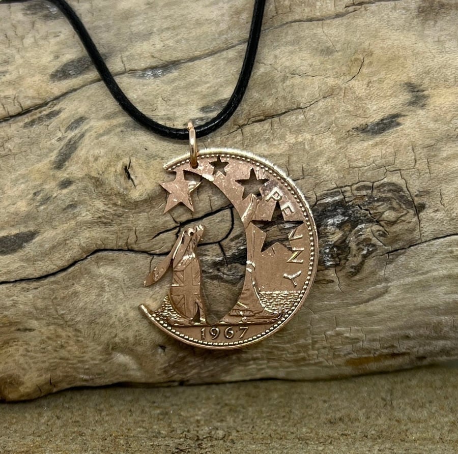 Hare & Moon Handcut Penny Coin, Inspired By Guess How Much I Love You 