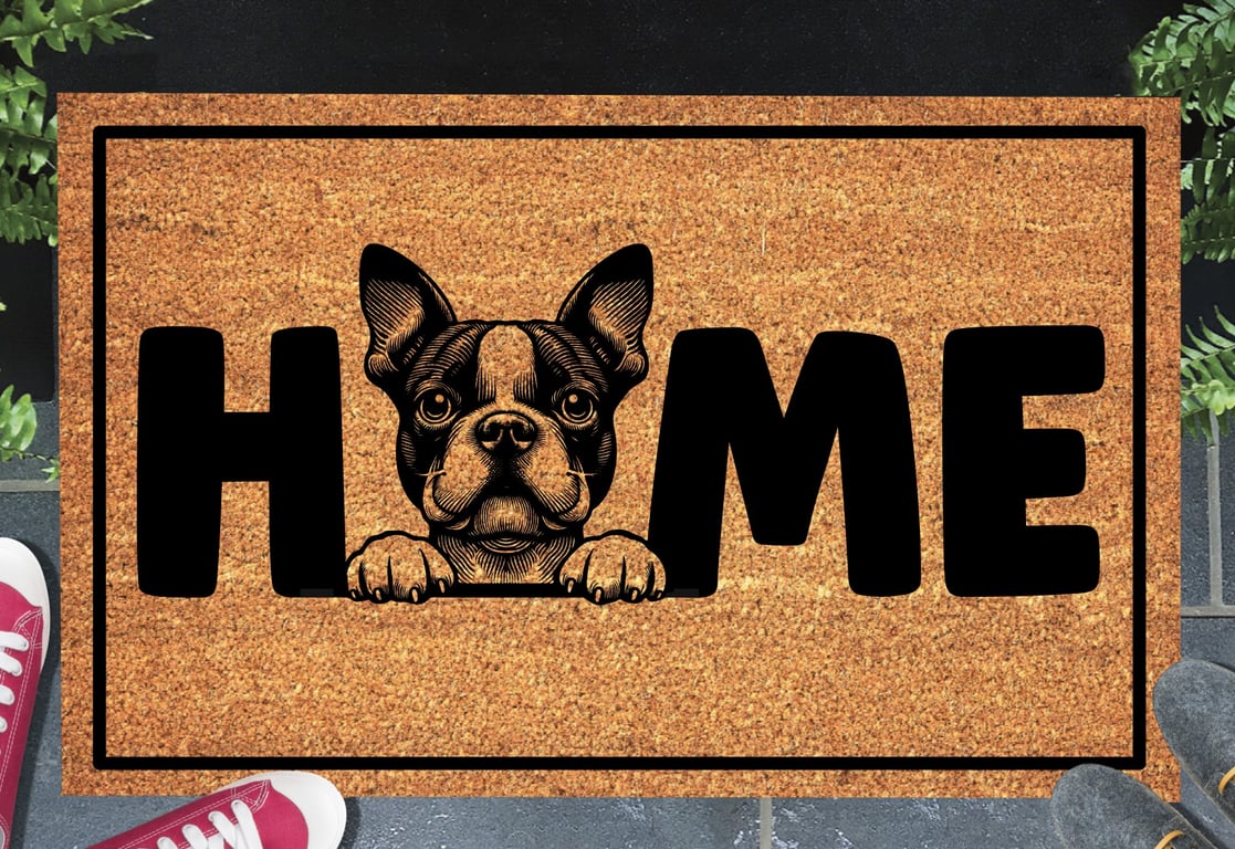 Boston Terrier Door Mat No.2 - Boston Terrier Dog Doormat - 3 Sizes