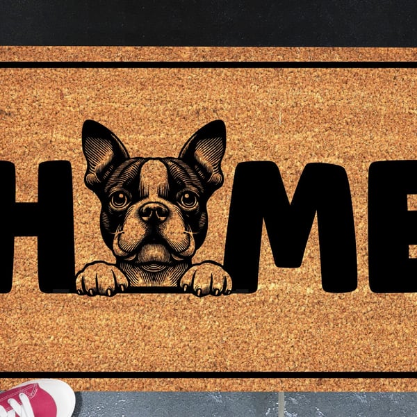 Boston Terrier Door Mat No.2 - Boston Terrier Dog Doormat - 3 Sizes