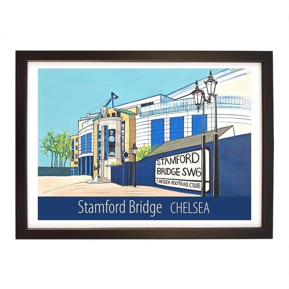 Chelsea Stamford Bridge travel poster print by Susie West