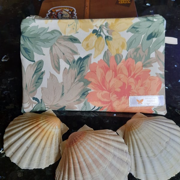 Lovely zip pouch for makeup, pencil case,  project bag