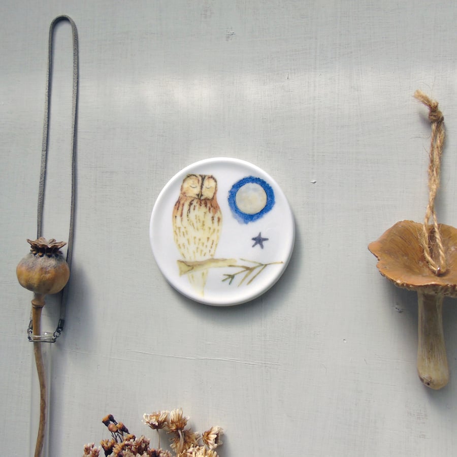 Tawny Owl mini wall plate 