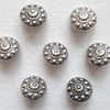 7 x tiny silver pretty buttons 12mm diameter, small silver buttons