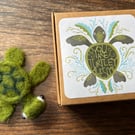 Felted turtle with free ‘you are turtley awesome’ gift box