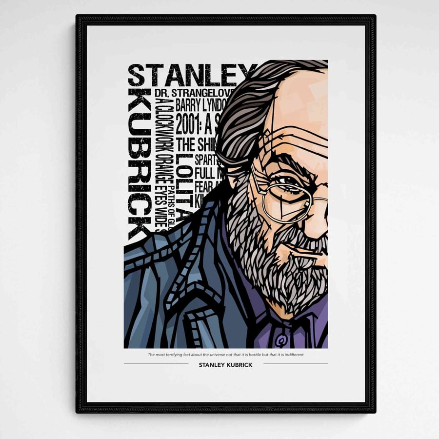 STANLEY KUBRICK print, Option to Add quote, Movie directors wall decor, 3 sizes