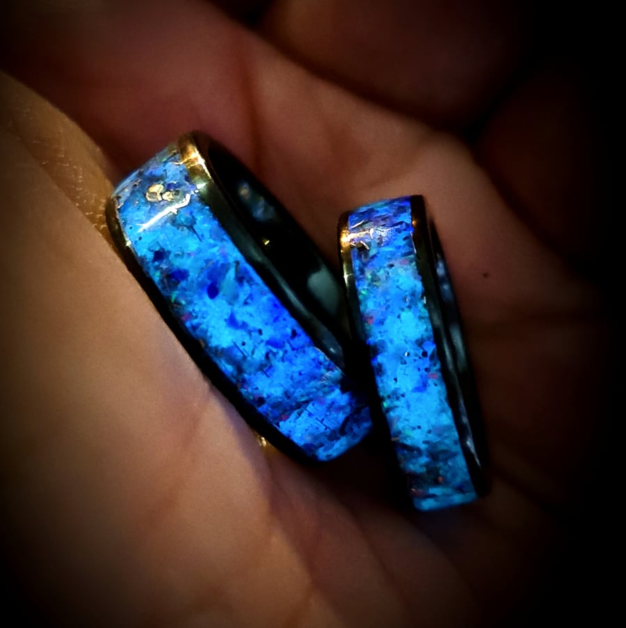 Blue Crystal Lunar Aurora Meteorite Ring,1969 L... - Folksy