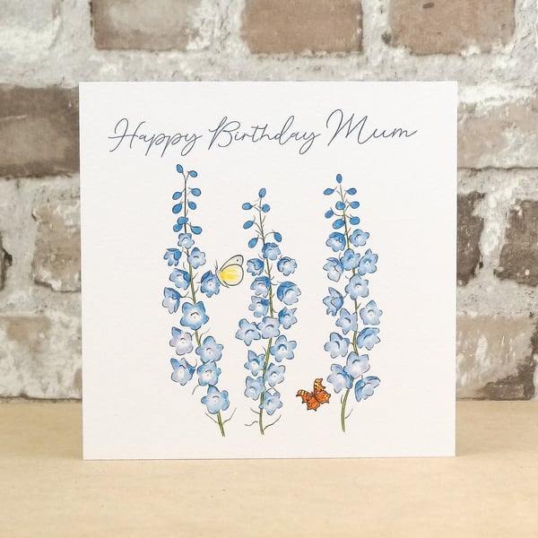 Birthday Card Delphinium MUM