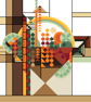233C - Geometric May Basket Cross Stitch Pattern: Art Deco BROWN (PDF Chart) - Image 1